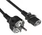 Preview: Power cord Europe CEE 7/7 straight to C13, 1mm², VDE, black, length 3,00m